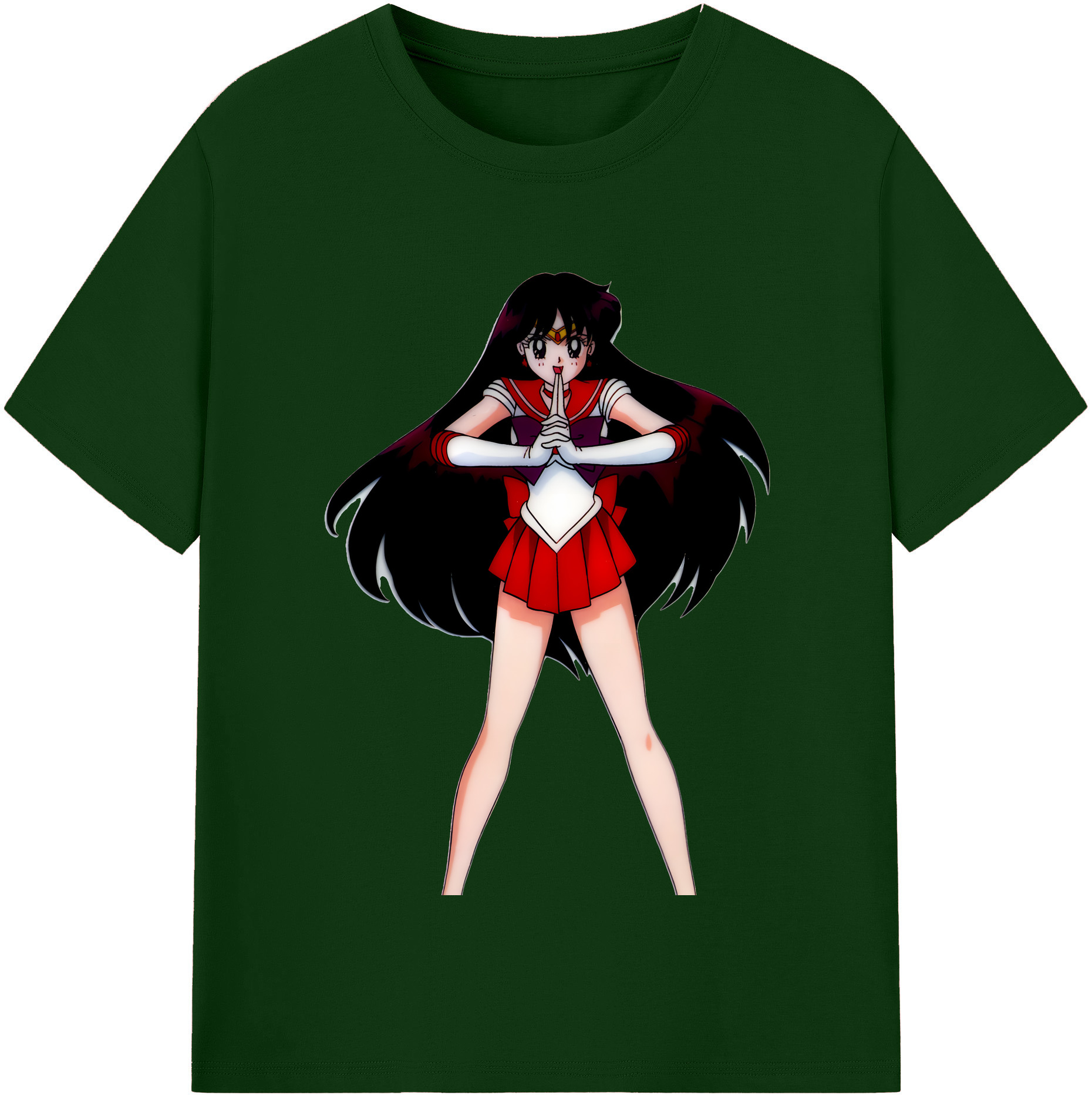 （画像用） 美少女戦士セーラームーン 火野レイ ひの レイ Sailor Moon Hino Rei （セーラーマーズ,Sailor Mars） 綿100％半袖Tシャツ（フロントプリント）